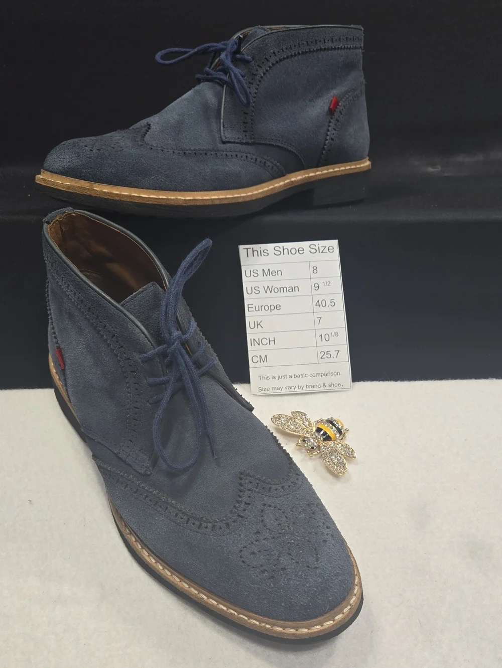 Marc Joseph New York  Suede Luxury Angle Wingtip Boot.